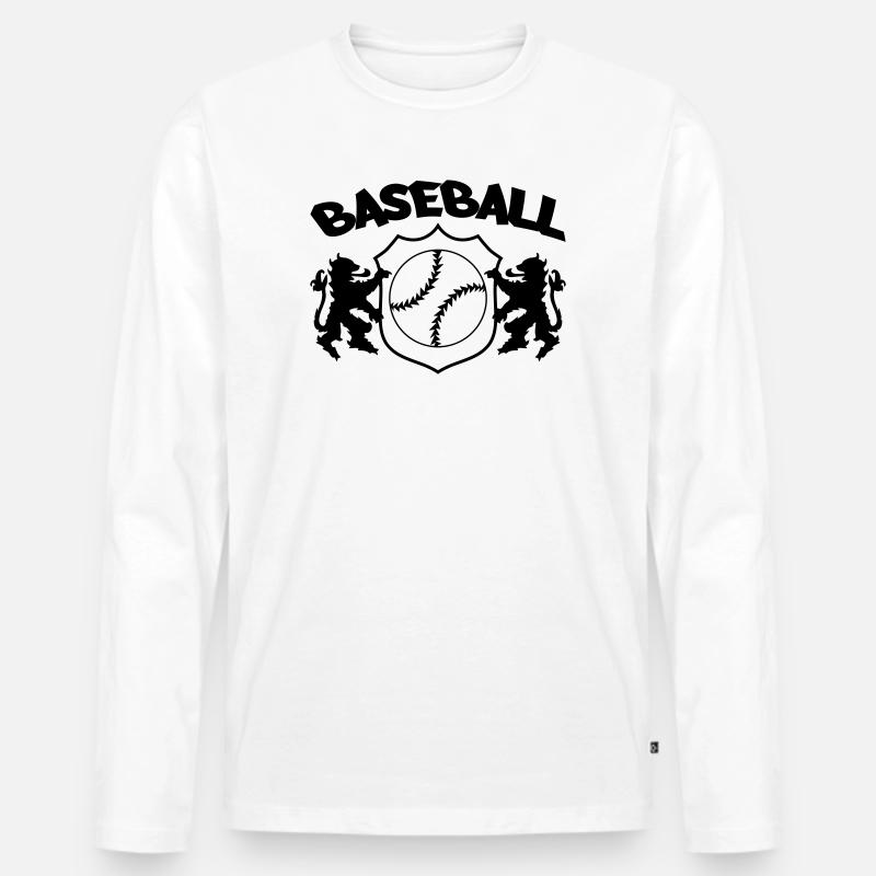 Baseball Logo - Männer Premium Bio Langarmshirt - Weiß