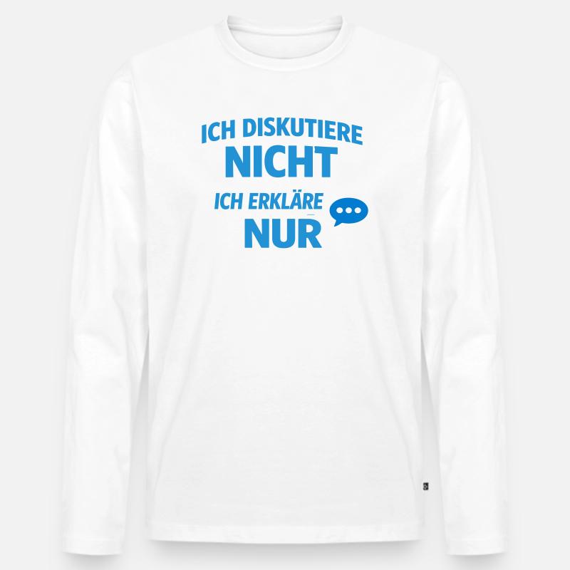 Ich erkläre nur Typografie Blau - Männer Premium Bio Langarmshirt - Weiß