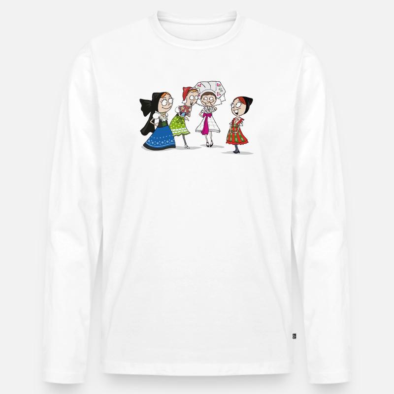 COMIC - SERBSKE DRASTY - Männer Premium Bio Langarmshirt - Weiß