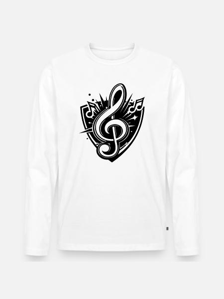 clef music logo - Men's Premium Organic Long Sleeve Shirt - white