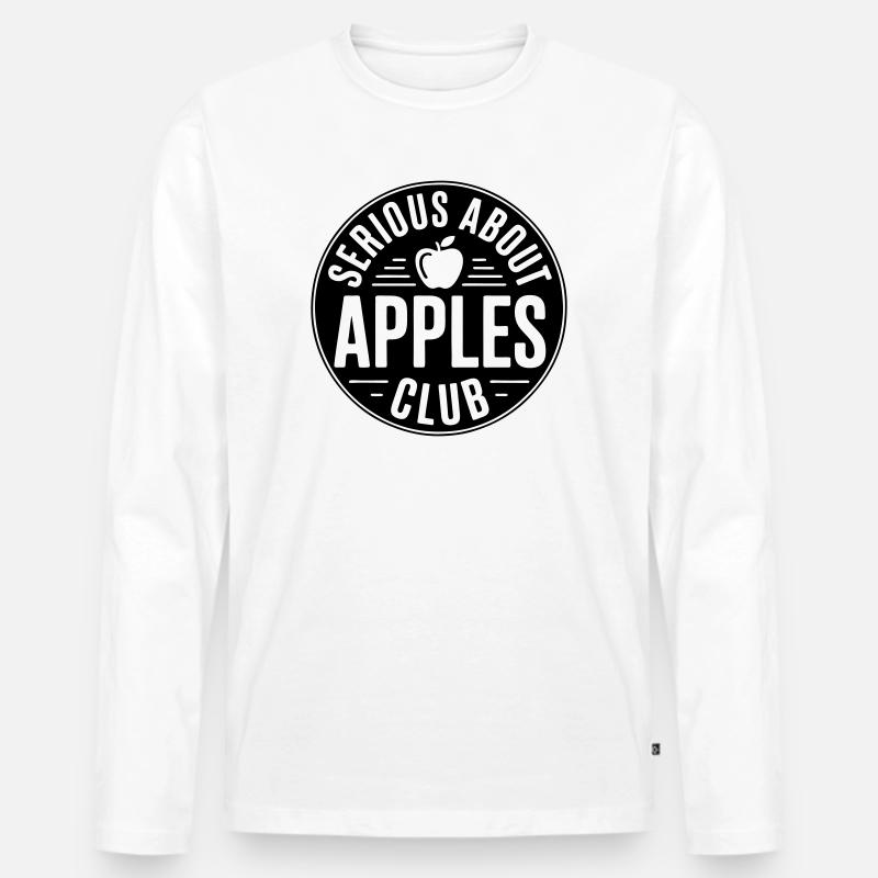 Äpfel - Serious about apples club - Männer Premium Bio Langarmshirt - Weiß