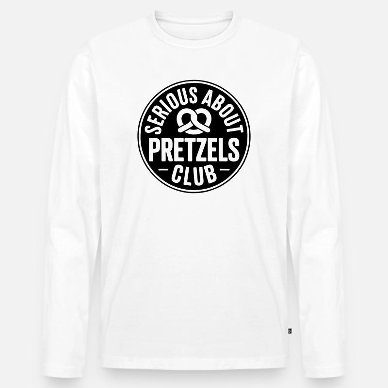Brezel-Liebhaber Serious about Pretzels Bäcker - Männer Premium Bio Langarmshirt - Weiß