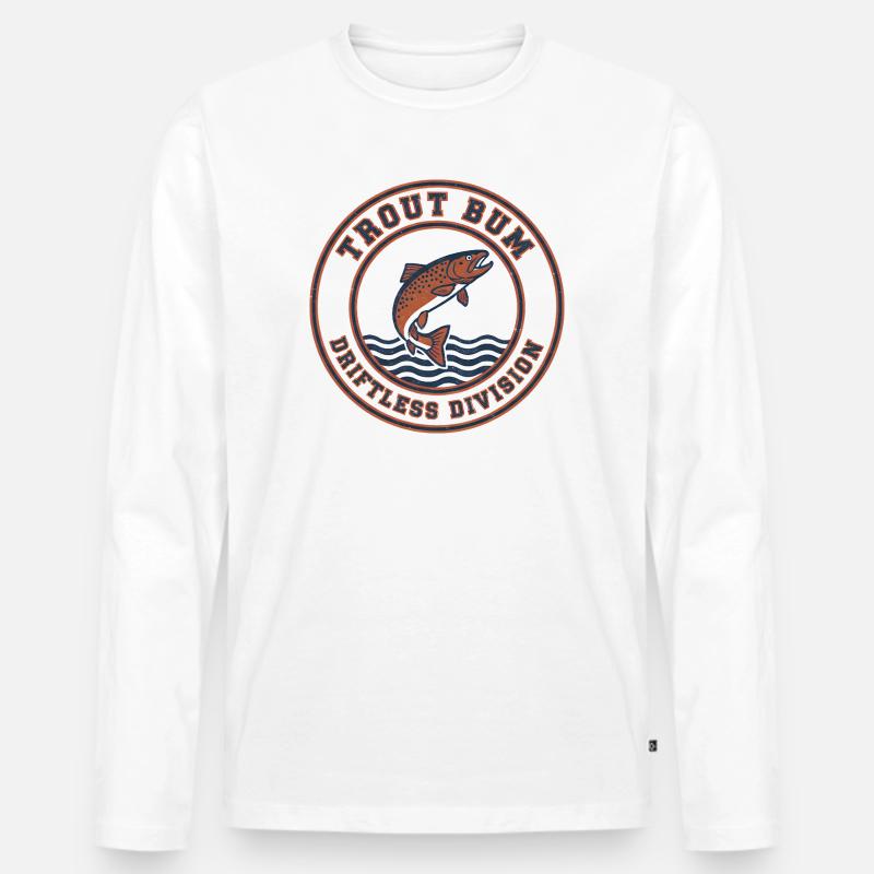Trout Bum Driftless Division - Männer Premium Bio Langarmshirt - Weiß