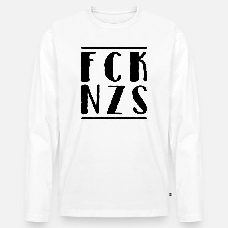 Fck Nzs - Männer Premium Bio Langarmshirt - Weiß