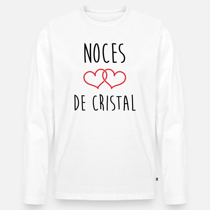 Crystal Wedding 15 Jahre Ehe - Männer Premium Bio Langarmshirt - Weiß