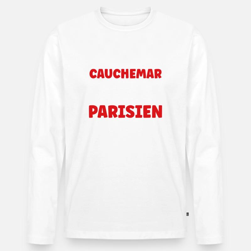 Ich hatte einen Pariser Albtraum - Männer Premium Bio Langarmshirt - Weiß