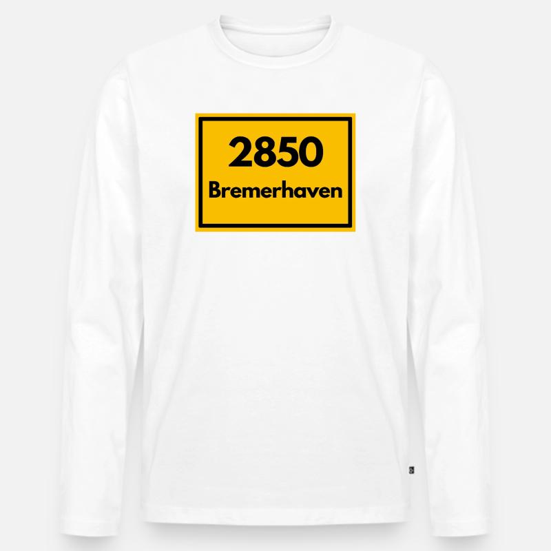 OLD POSTCODE POSTCODE RETRO 2850 BREMERHAVEN HAFEN Men's Premium Organic Long Sleeve Shirt