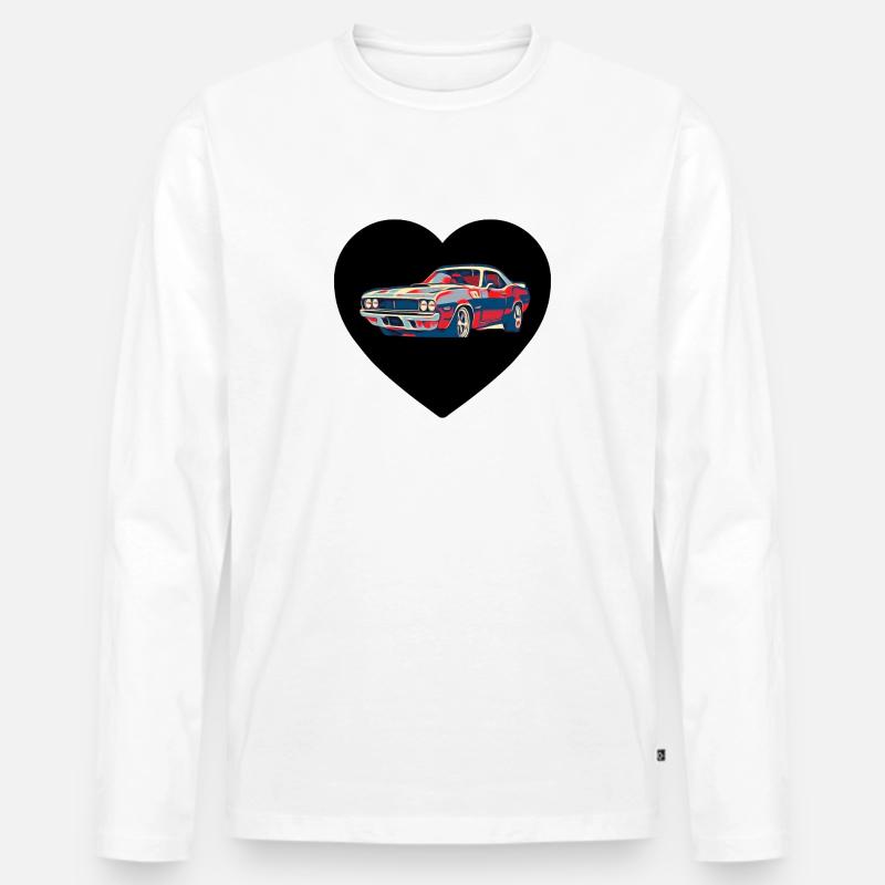 Auto - Männer Premium Bio Langarmshirt - Weiß