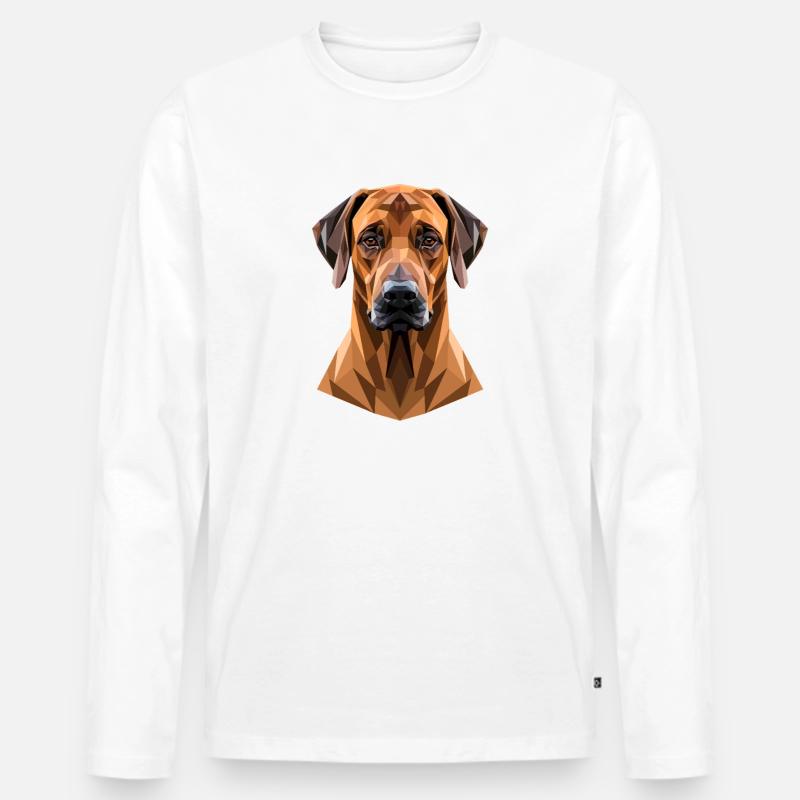 Cani da caccia Rhodesian Ridgeback Pride Ridgeback - Maglia a manica lunga ecologica premium da uomo - bianco