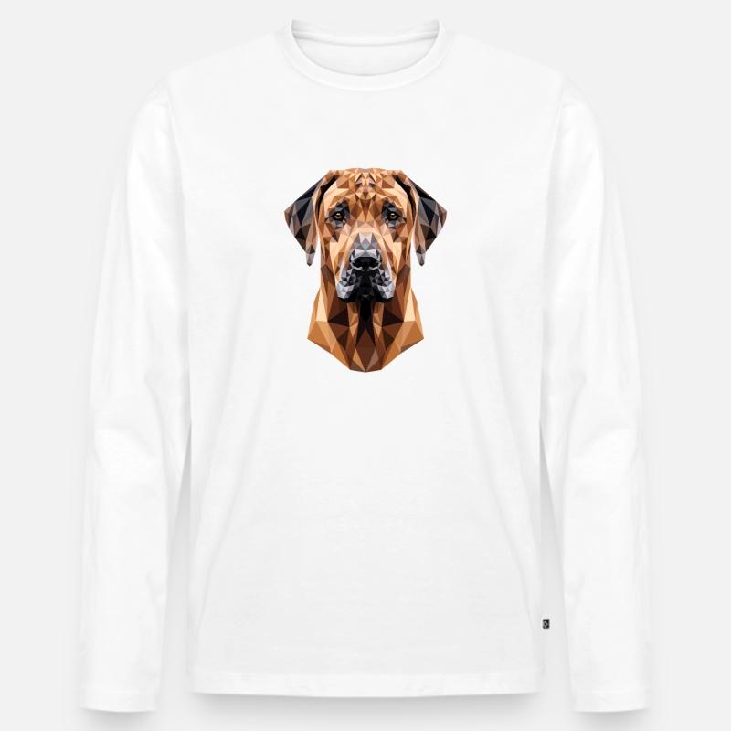 Rhodesian Ridgeback Jagdhund Hunde Stolz Ridgeback - Männer Premium Bio Langarmshirt - Weiß