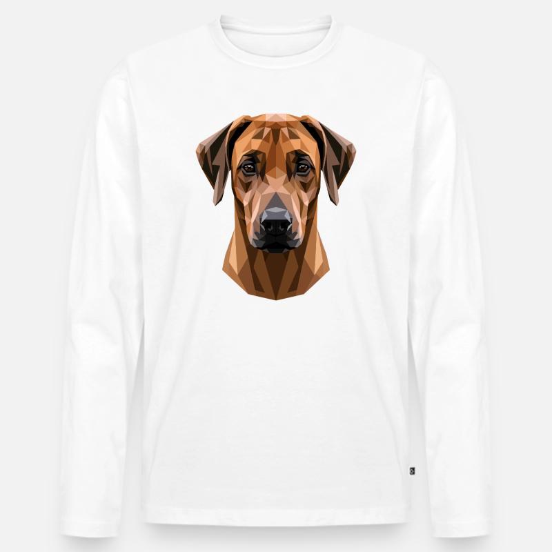Rhodesian Ridgeback Jagdhund Hunde Stolz Ridgeback - Männer Premium Bio Langarmshirt - Weiß