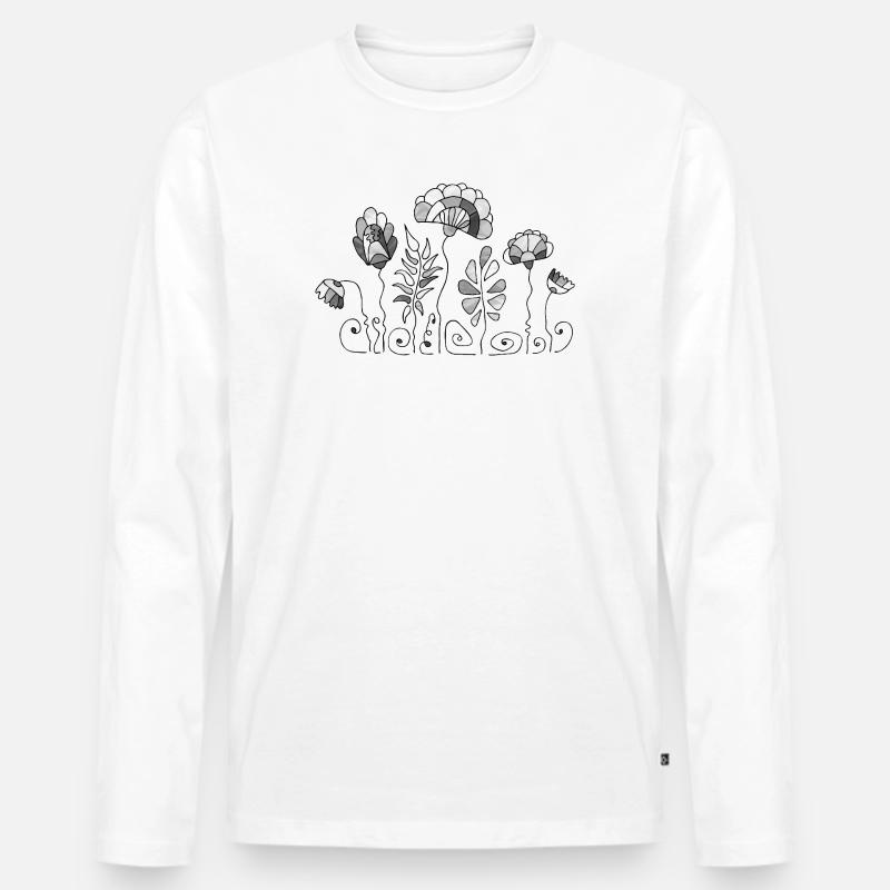 Blumen - Männer Premium Bio Langarmshirt - Weiß