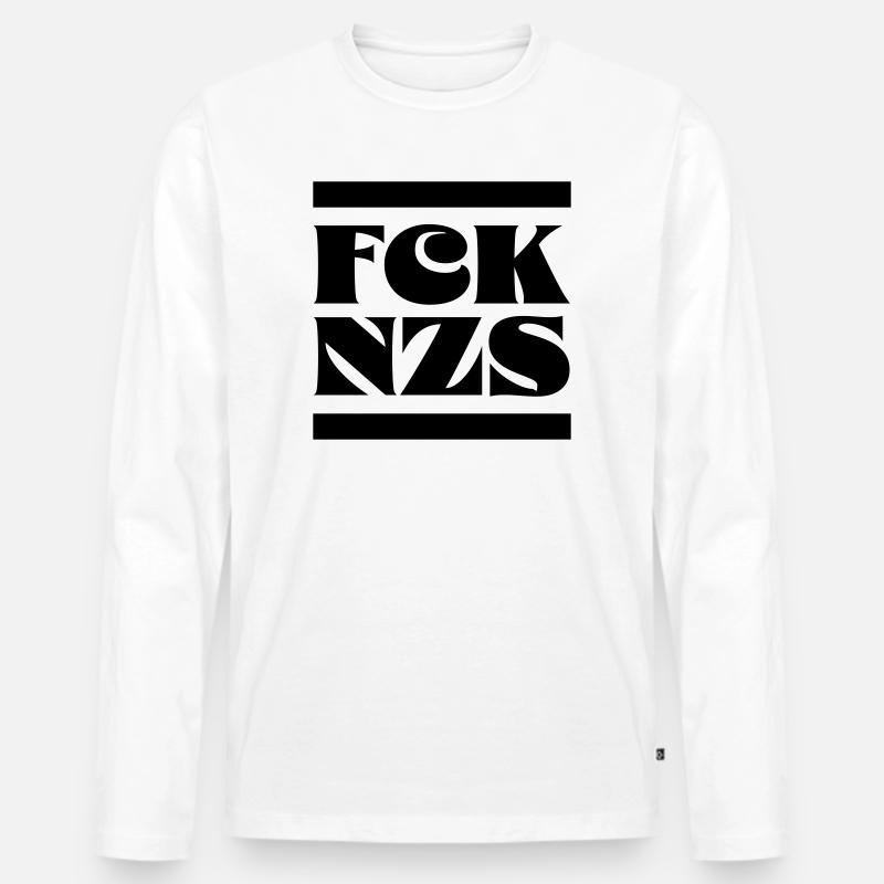 Fck Nzs - Männer Premium Bio Langarmshirt - Weiß