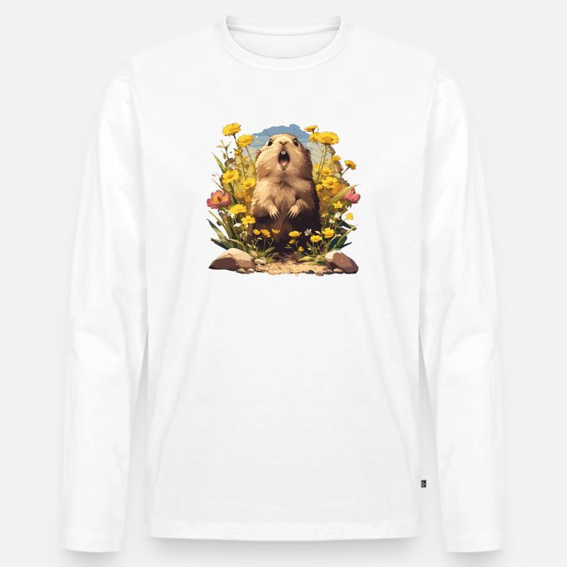 Lemminge Lemming - Männer Premium Bio Langarmshirt - Weiß