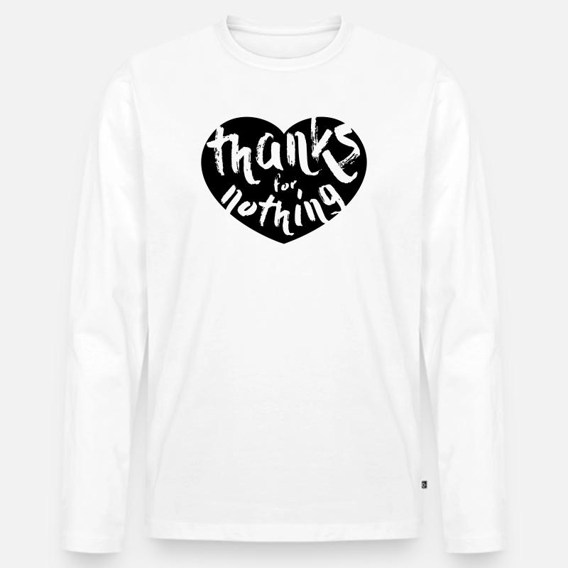 thanks for nothing - Männer Premium Bio Langarmshirt - Weiß