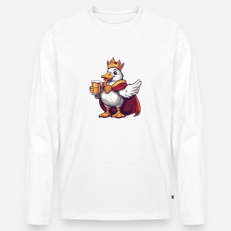 Gans Bier König - Männer Premium Bio Langarmshirt - Weiß