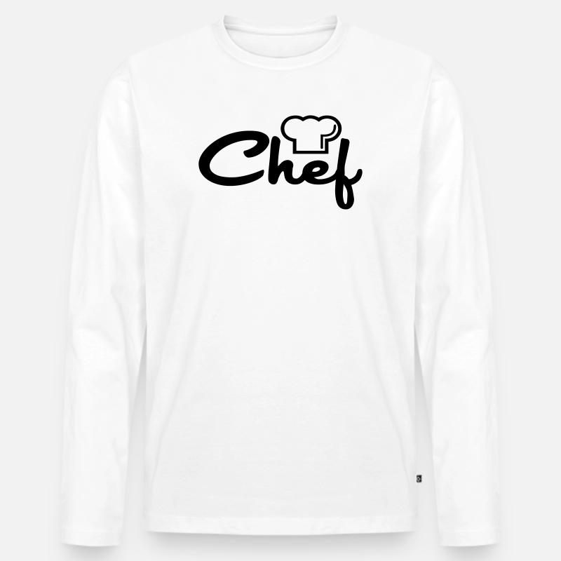 Küchenchef - Männer Premium Bio Langarmshirt - Weiß