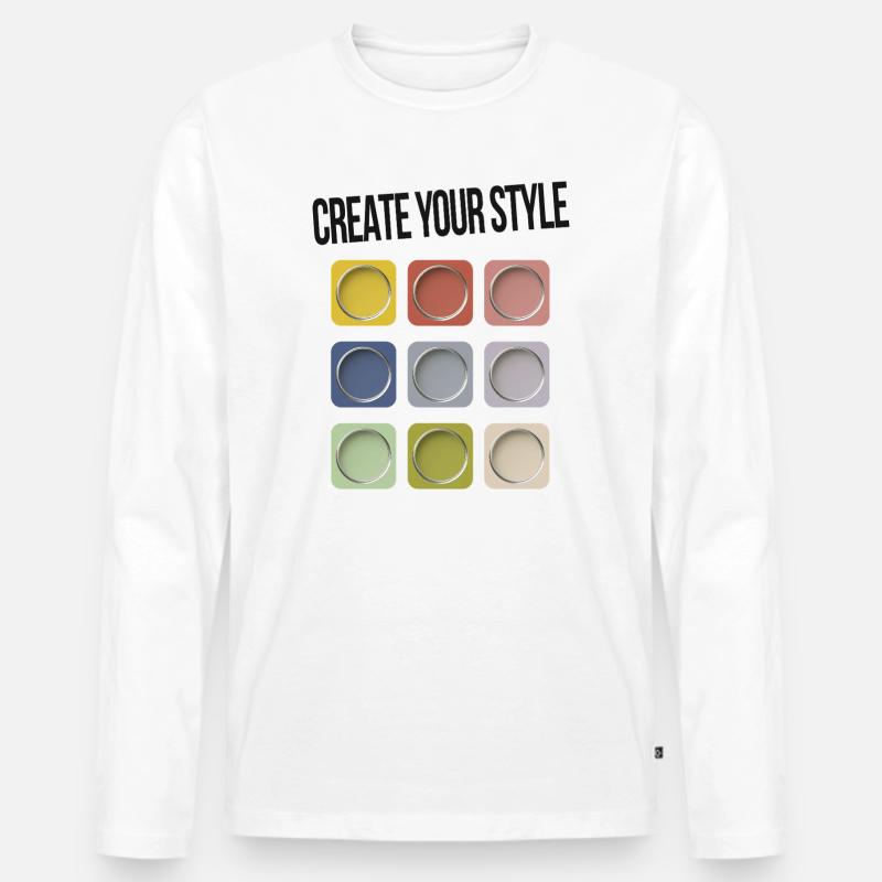 Create Your Style – Sei individuell - Männer Premium Bio Langarmshirt - Weiß