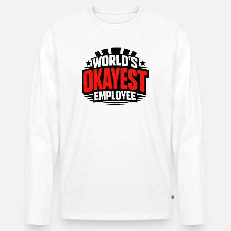 Der beste Mitarbeiter der Welt - Männer Premium Bio Langarmshirt - Weiß