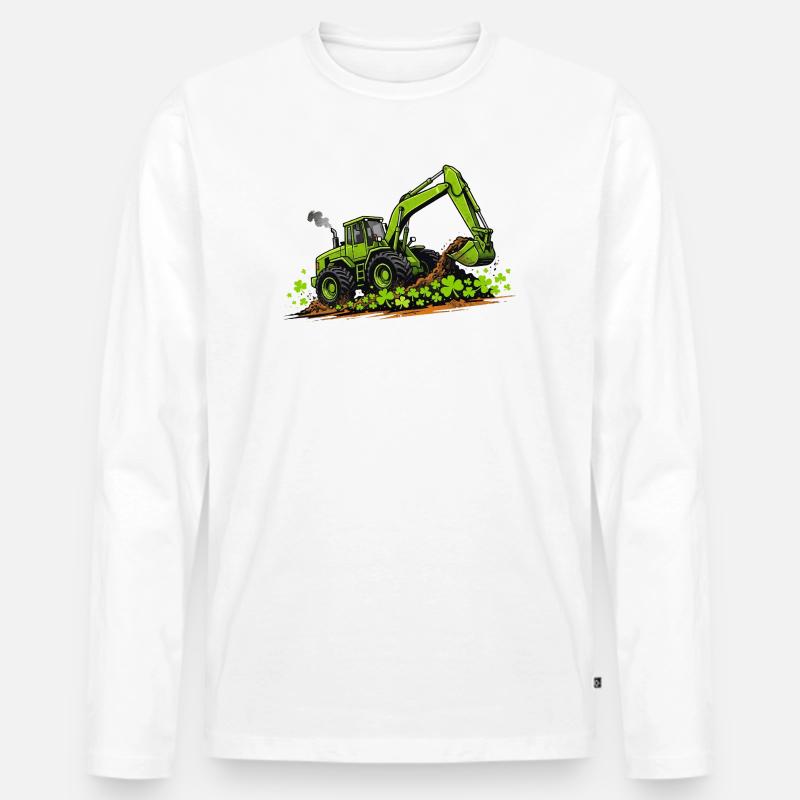 St. Patricks Day Bagger-Konstruktion - Männer Premium Bio Langarmshirt - Weiß