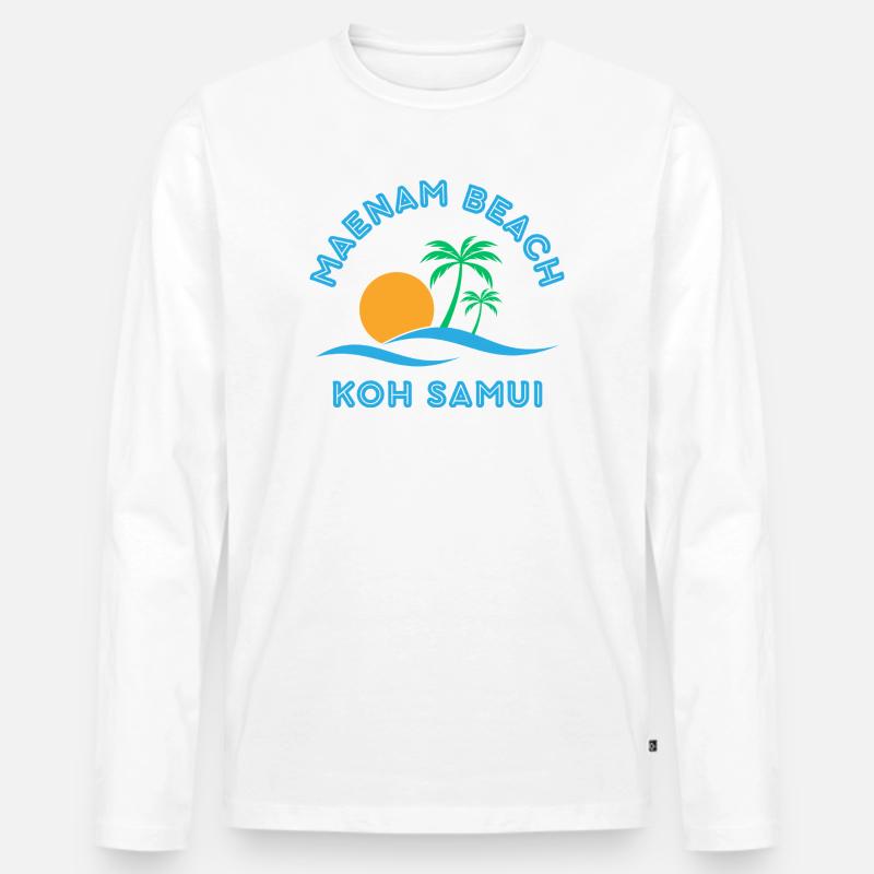 Mae Nam Strand Koh Samui - Männer Premium Bio Langarmshirt - Weiß