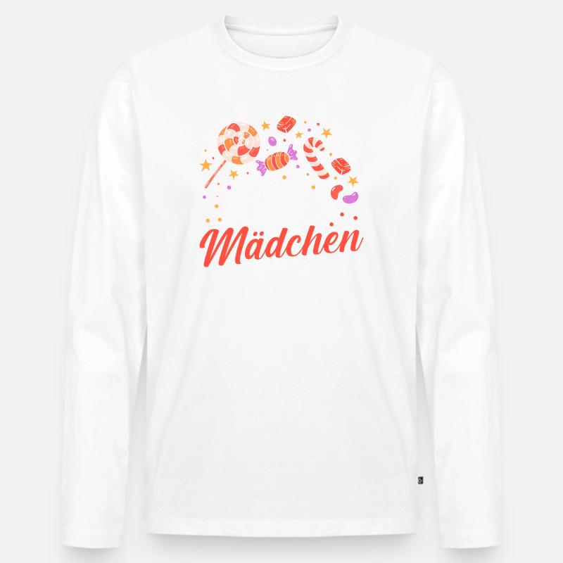 Süschigkeiten Naschkatze Süßes Mädchen - Männer Premium Bio Langarmshirt - Weiß