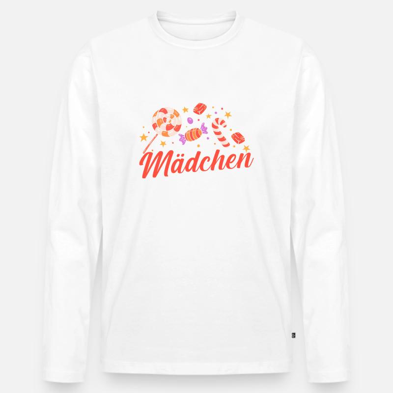 Süschigkeiten Naschkatze Süßes Mädchen - Männer Premium Bio Langarmshirt - Weiß