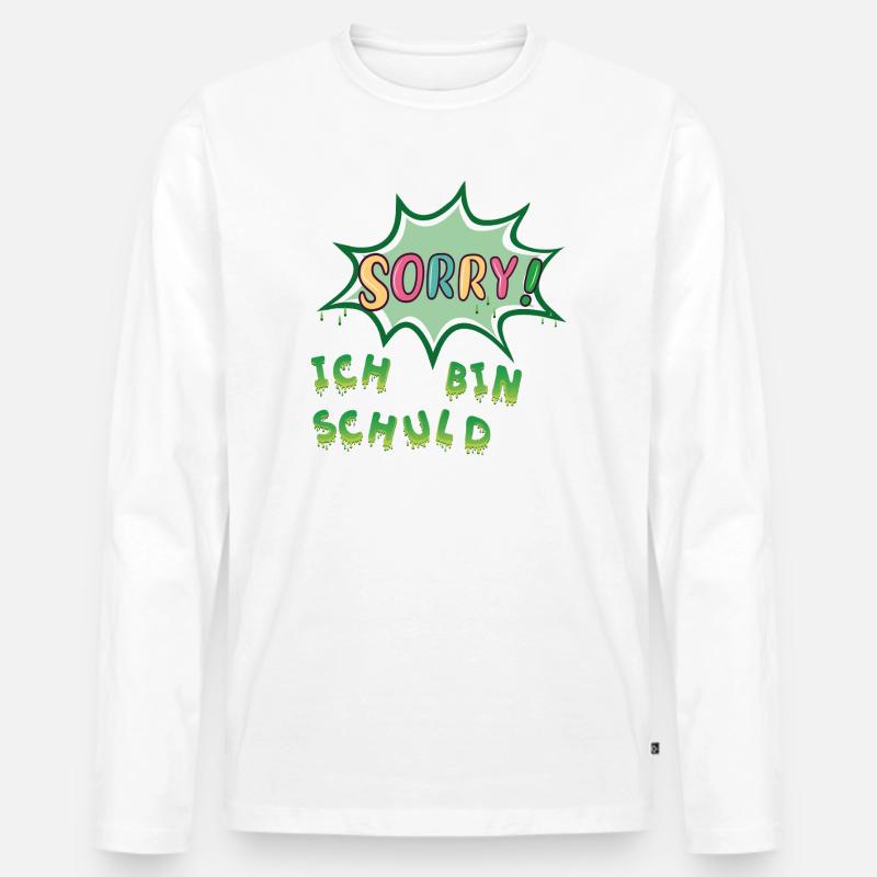 Sorry  Ich bin schuld - Männer Premium Bio Langarmshirt - Weiß