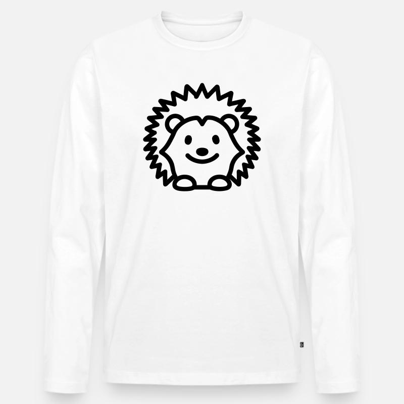 Igel - Männer Premium Bio Langarmshirt - Weiß