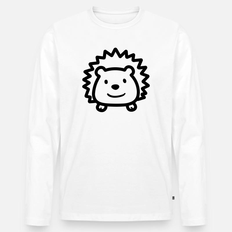Igel - Männer Premium Bio Langarmshirt - Weiß