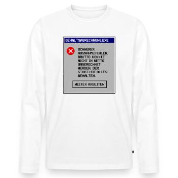 Masse salariale - T-shirt manches longues Premium bio Homme - blanc - Devant - Nico (187cm)