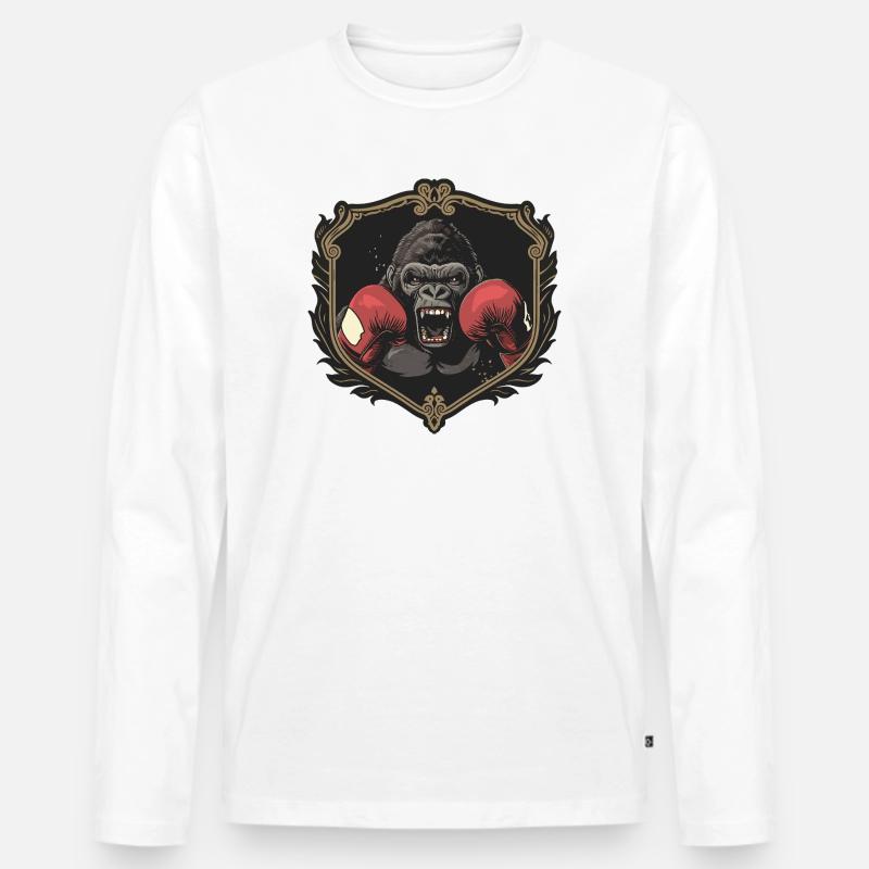Gorilla Boxer MMA - Männer Premium Bio Langarmshirt - Weiß