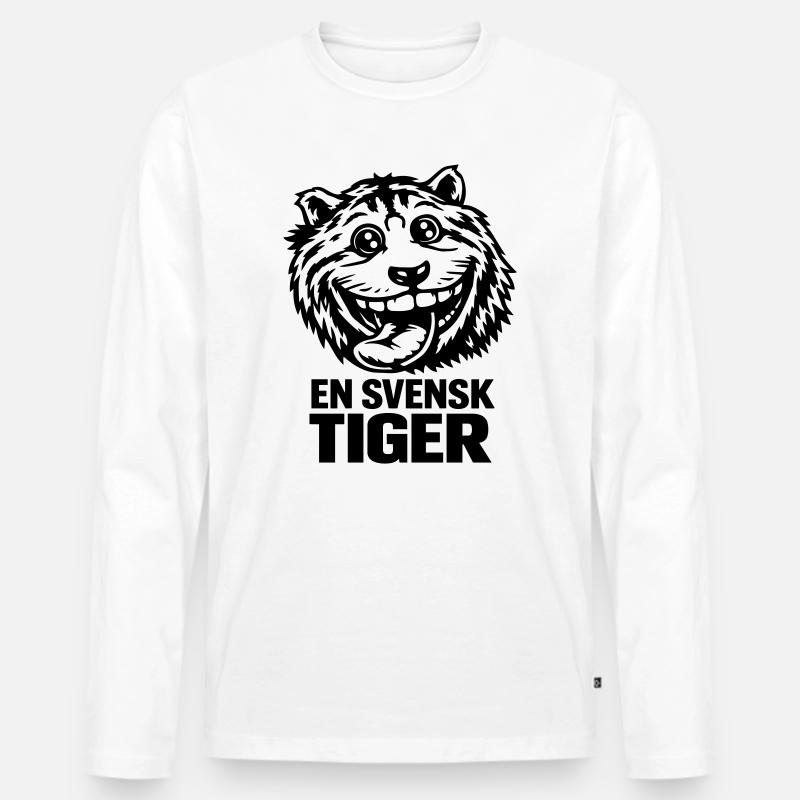 Ein schwedischer Tiger - Männer Premium Bio Langarmshirt - Weiß
