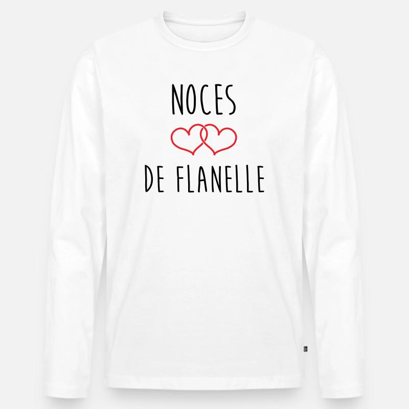 Flannel-Hochzeit – 43 Jahre Ehe - Männer Premium Bio Langarmshirt - Weiß