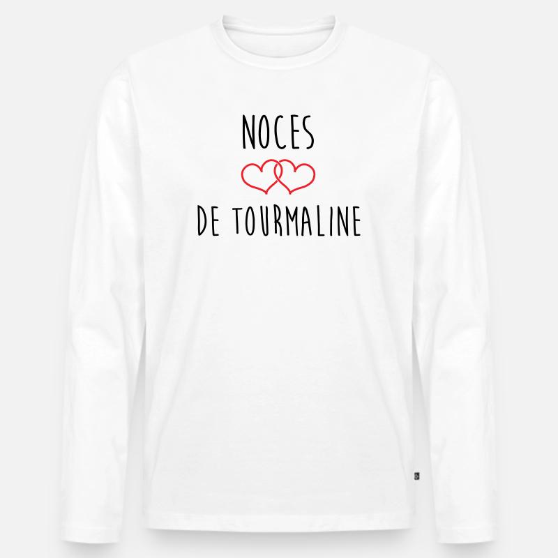 Turmalin-Hochzeit 52 Jahre Ehe - Männer Premium Bio Langarmshirt - Weiß