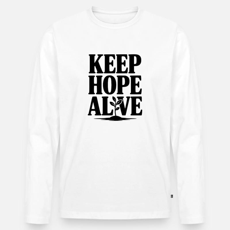 Halte die Hoffnung am Leben - Männer Premium Bio Langarmshirt - Weiß