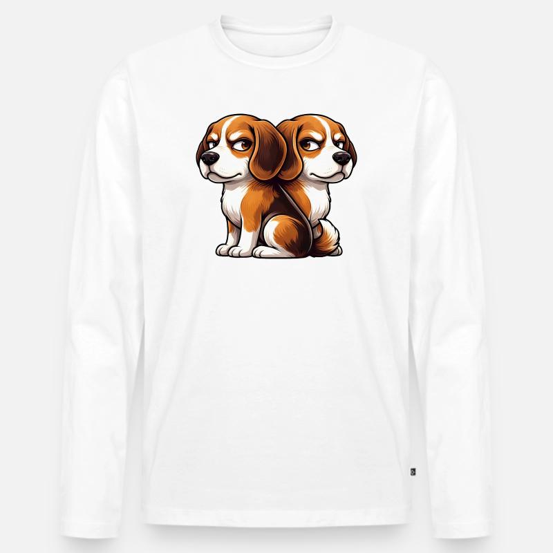 Amici Amici Gemelli Amici Cartoon Beagle Carini - Maglia a manica lunga ecologica premium da uomo - bianco