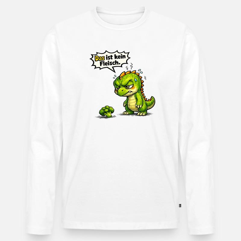 Lustiger Spruch Outfit Statement Motiv - Männer Premium Bio Langarmshirt - Weiß