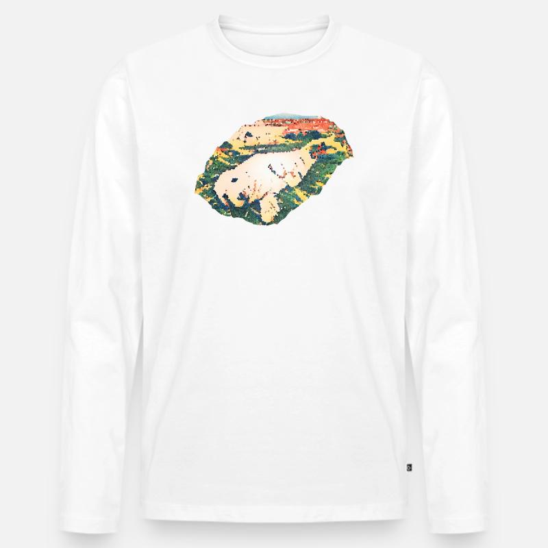 Robbe - Männer Premium Bio Langarmshirt - Weiß