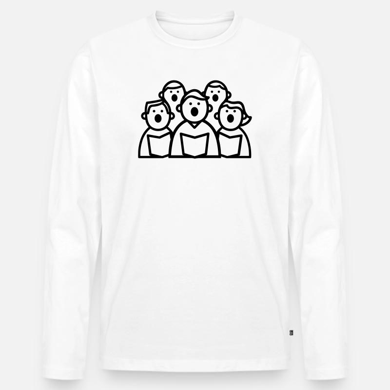 Chor - Männer Premium Bio Langarmshirt - Weiß