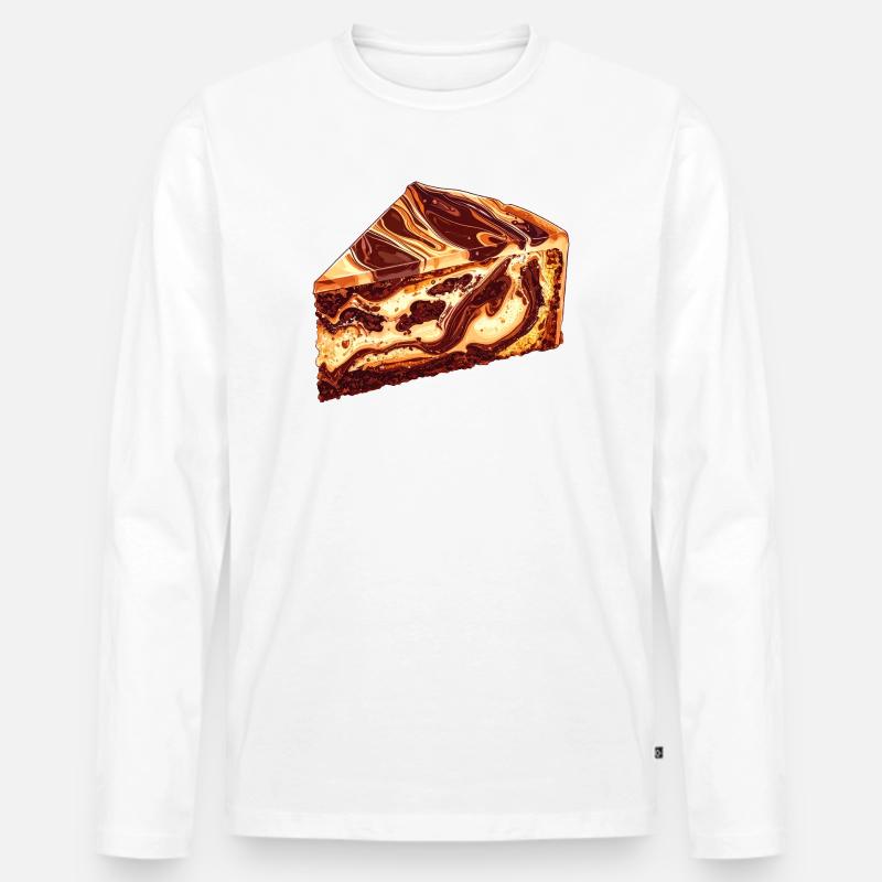 Marmorkuchen - Männer Premium Bio Langarmshirt - Weiß