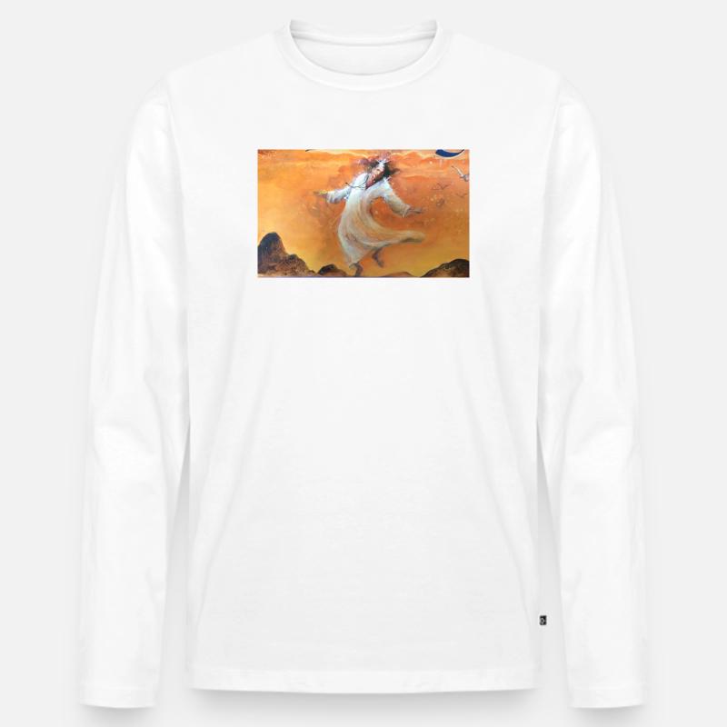 Der Tänzer - Männer Premium Bio Langarmshirt - Weiß