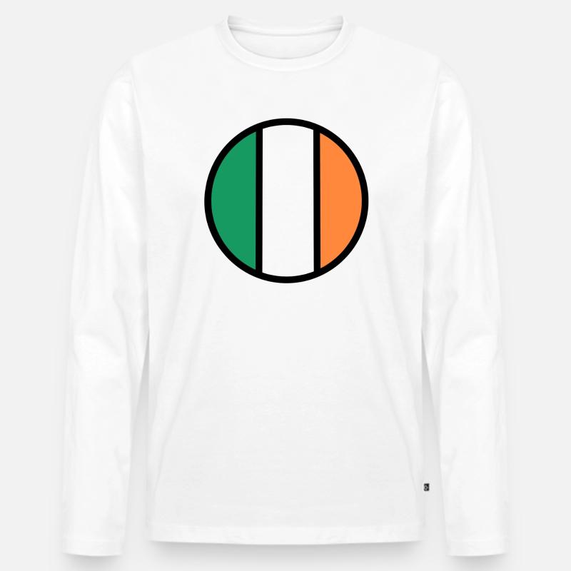 Irlands Flaggenkreis - Männer Premium Bio Langarmshirt - Weiß