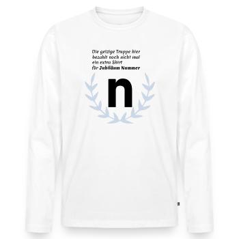 Jubilee N - T-shirt manches longues Premium bio Homme - blanc - Devant - Nico (187cm)