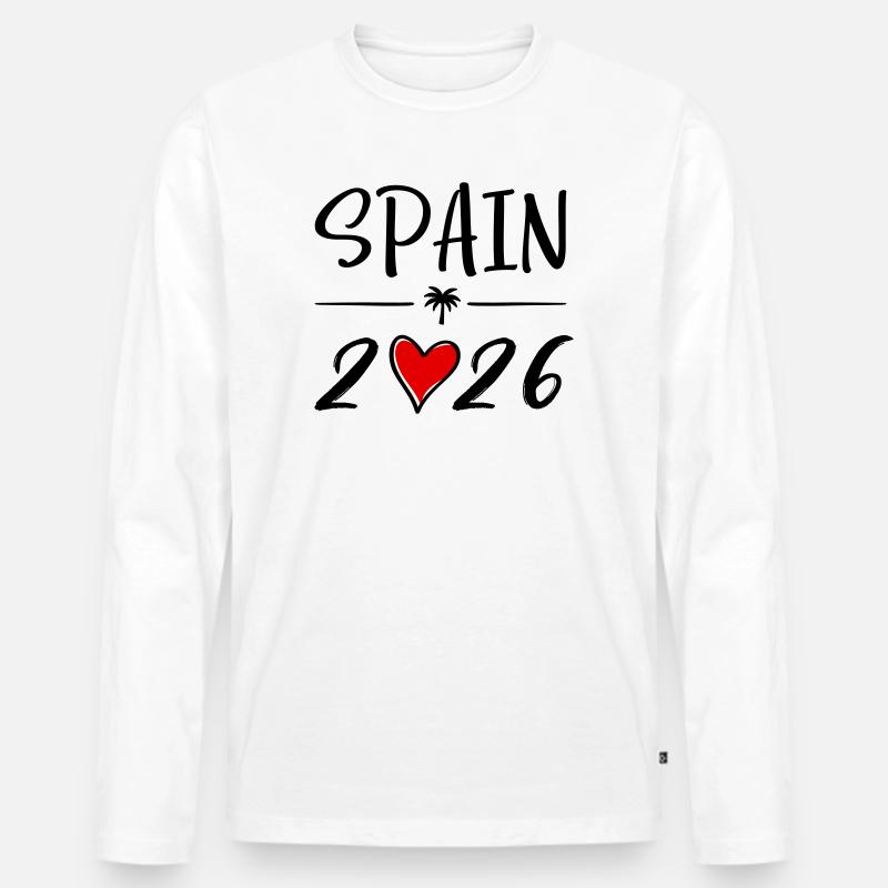 Spain 2026 - Männer Premium Bio Langarmshirt - Weiß