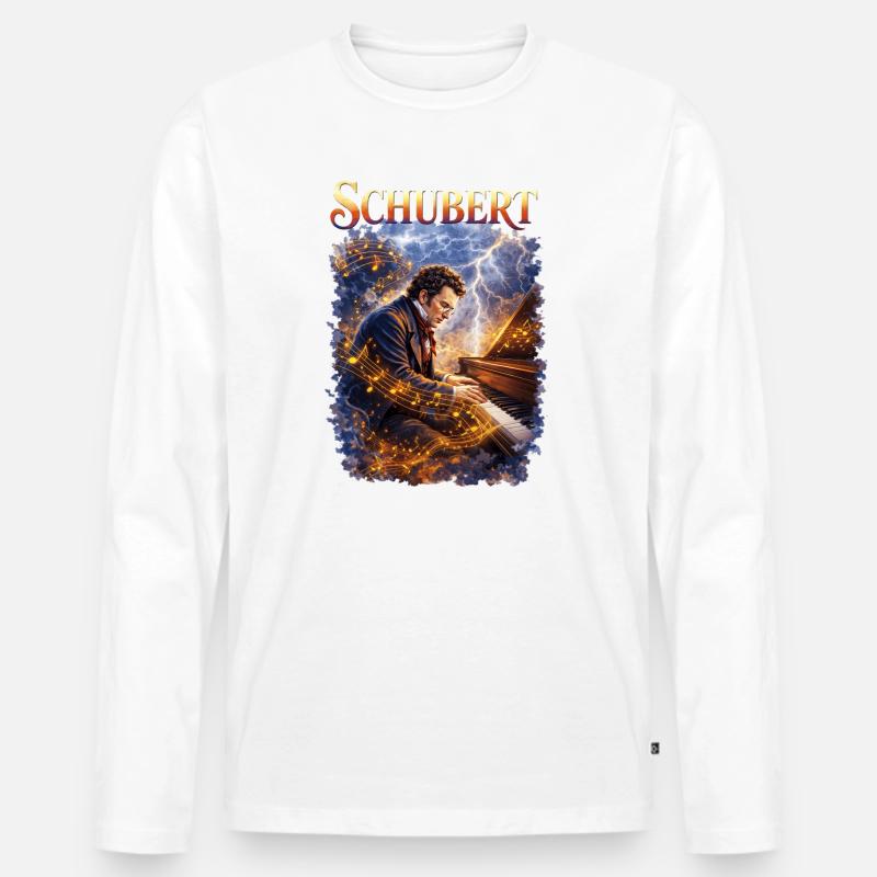 Schubert Klavierzauber Sturm - Männer Premium Bio Langarmshirt - Weiß