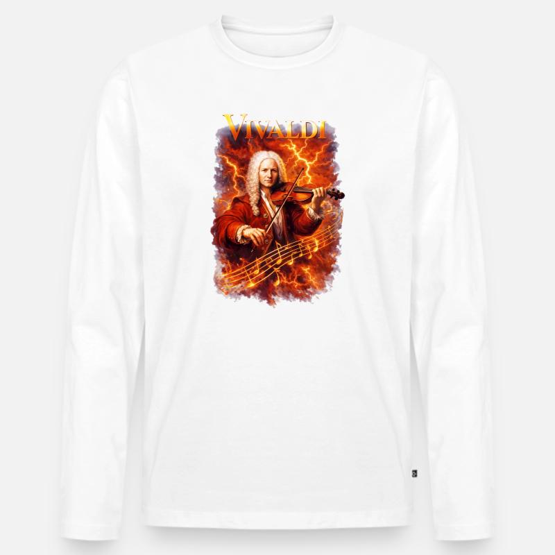 Vivaldi Feuergeiger - Männer Premium Bio Langarmshirt - Weiß