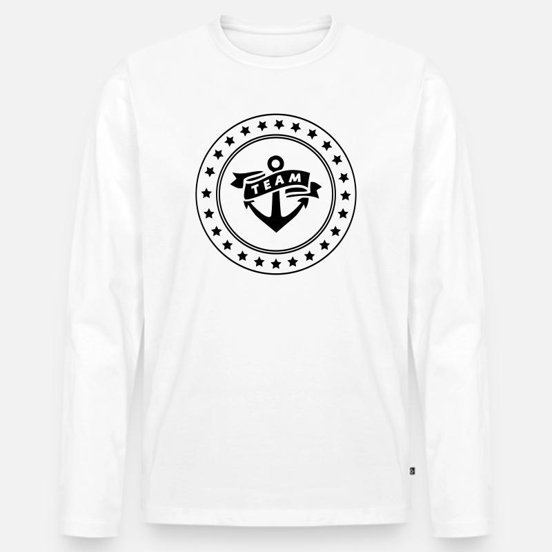 Team Anker - Männer Premium Bio Langarmshirt - Weiß