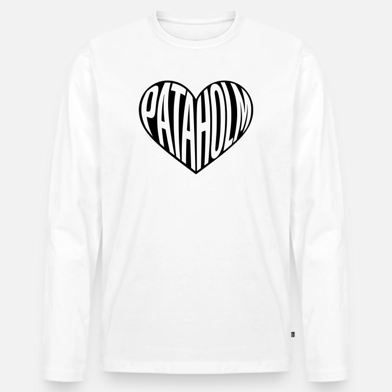 Pataholm im Herz - Männer Premium Bio Langarmshirt - Weiß