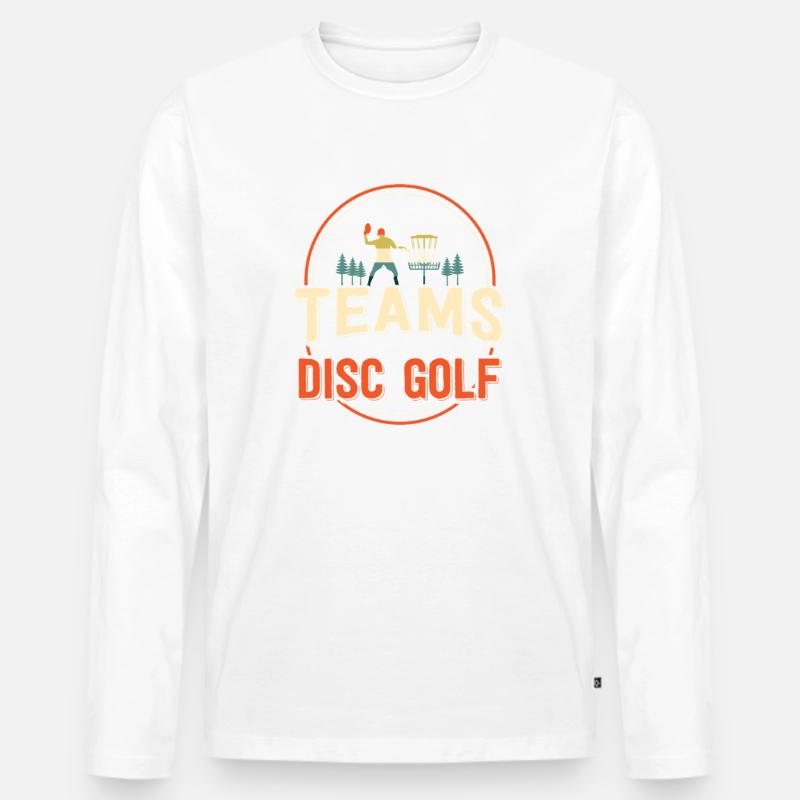 Disc Golf Geschenke Discgolf - Männer Premium Bio Langarmshirt - Weiß